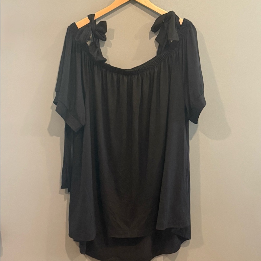 *GENTLY WORN* Plus Size 26/28 Lane Bryant Off the Shoulder Tie-Detail Midi Dress